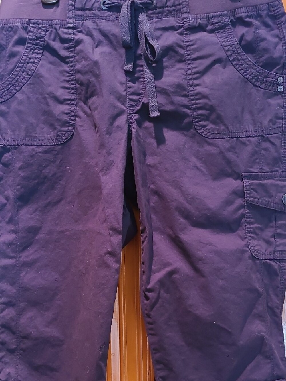 Gloria Vaderbilt Navy Blue Cargo Capri Pants with Drawstring Waist Size 10P - Picture 4 of 5